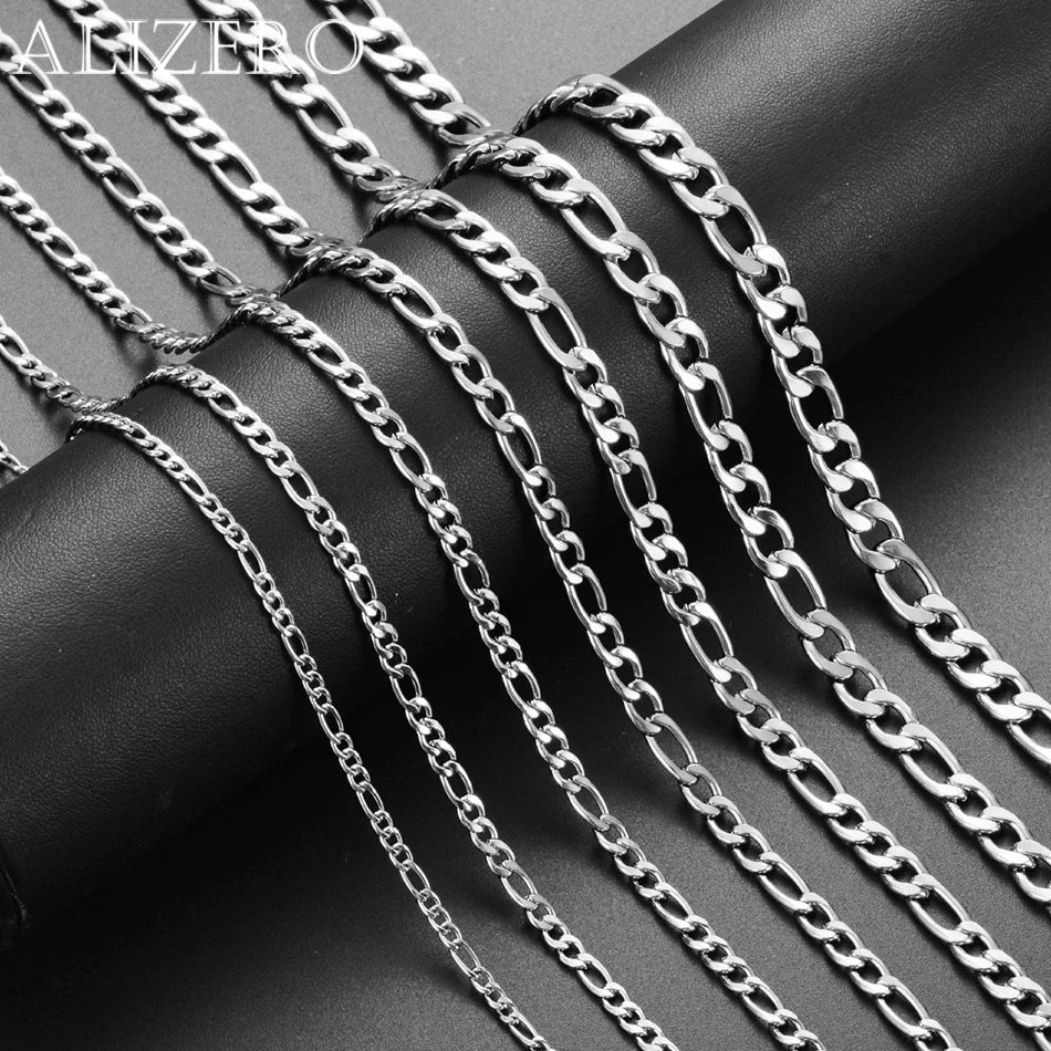 Wholesale 925 Sterling Silver Necklace 2/4/6/8/10/12MM Width 40-75cm Figaro Chain Lobster Clasp Men Women Engagement Jewelry