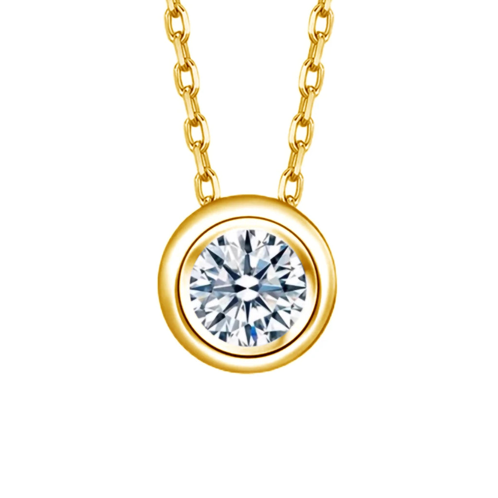 AU750 Real 18K Gold Moissanite Diamond Necklace Fine Jewelry For Woman Wedding Proposal Gift Present