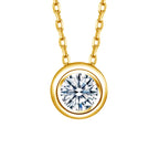 AU750 Real 18K Gold Moissanite Diamond Necklace Fine Jewelry For Woman Wedding Proposal Gift Present