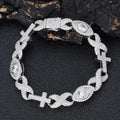 Cross Chain Necklace Iced Out Eye CZ Diamond