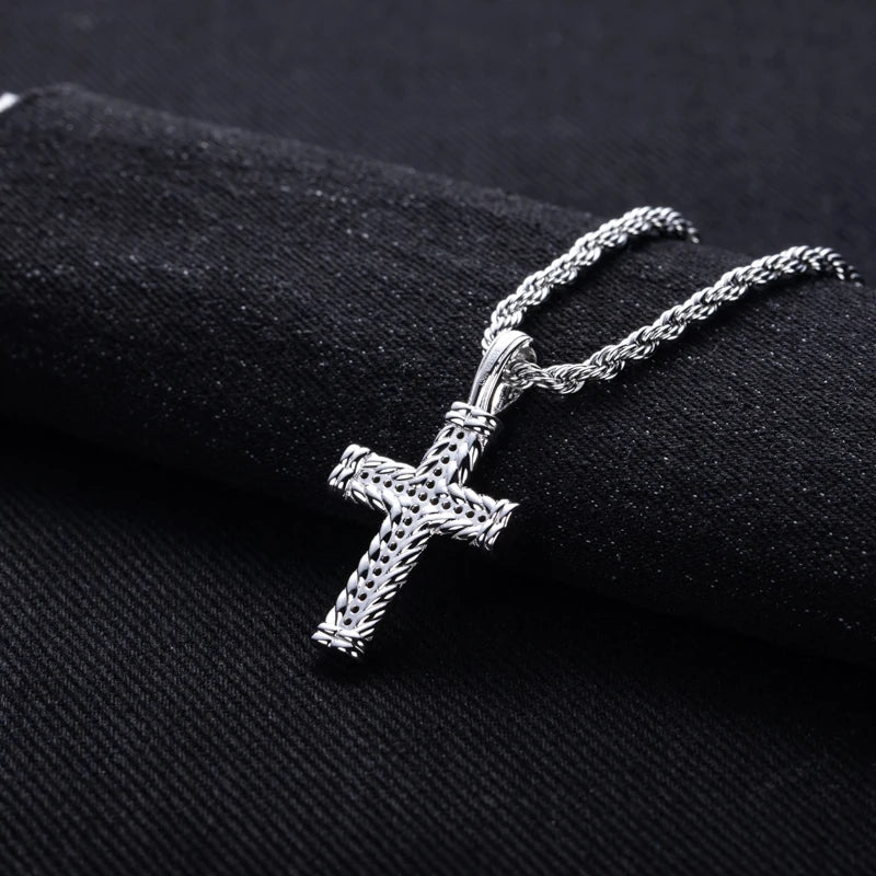 Iced Out Cross Pendant — 925 Silver