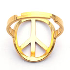 Peace Symbol Silver Ring — Stainless Steel
