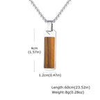 Natural Stone Healing Pendant — Stainless