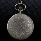 Valknut Norse Viking Pocket Watch Necklace — Bronze-Tone Quartz