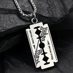 Punk Hip Hop Music Band Judas Priest Necklace Razor Shape Pendant Men Women Chain Necklace Friendship Gift Jewelry Wholesale