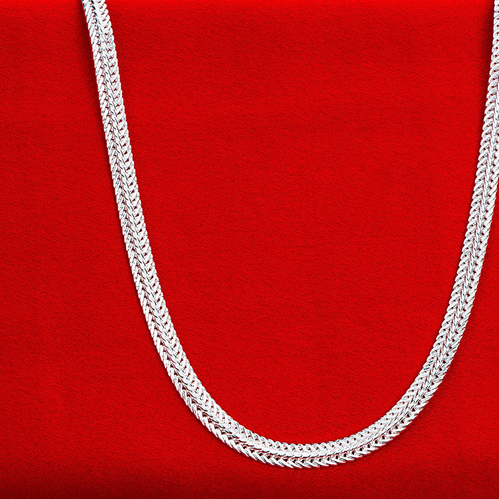 925 Sterling Silver Trendy Chain Necklace for Women Men Lady Jewelry Designer Wedding Engagement Gifts 50-60cm
