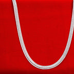 925 Sterling Silver Trendy Chain Necklace for Women Men Lady Jewelry Designer Wedding Engagement Gifts 50-60cm