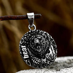 Round Lion Wolf Tiger Pendant — Stainless Steel