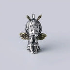 Delicate Antique Silver Color Seraph Prayer Good Luck Necklace Pendant Men Women Anniversary Amulet Jewelry Gift