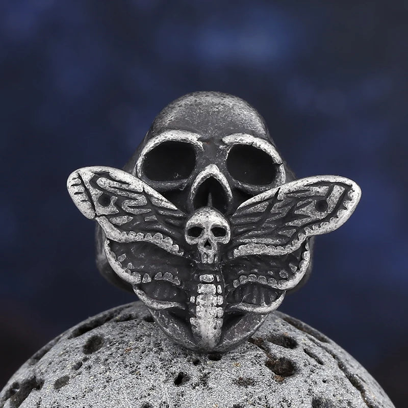 2022 New Christmas Charm Halloween Octopus Skull Punk Stainless Steel Seaman Rings Men Anel Puck Jewelry Halloween Gift