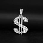Women Men Hip Hop Jewelry Bling Rhinestone Dollar Sign Money Bag One Hundred Dollar Pendant For Iced Out Necklace Jewellery