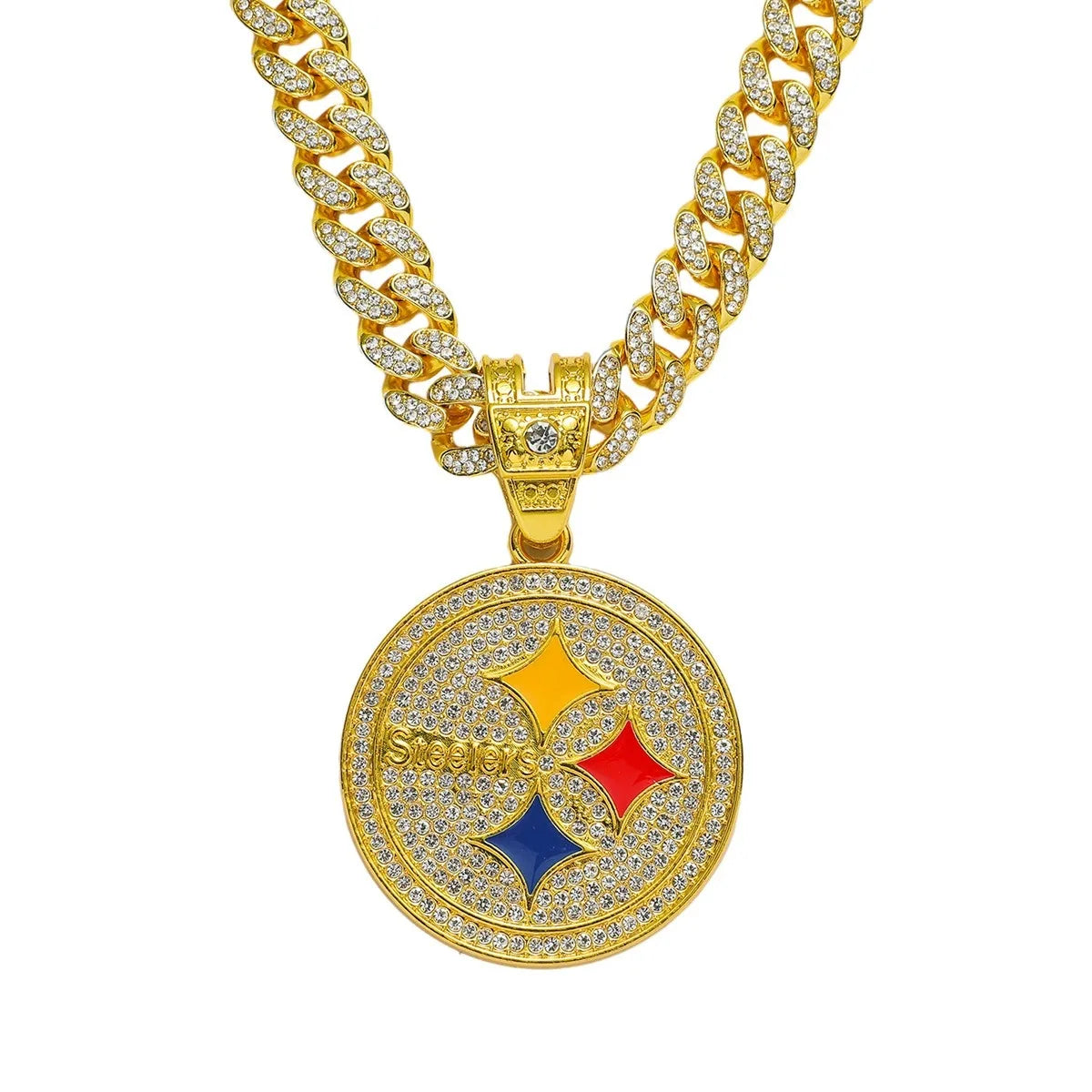 Round Disc Logo Pendant Necklace — 50cm Length