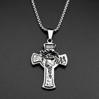Jesus Crown Thorns Silver Pendant Inri Crucifix