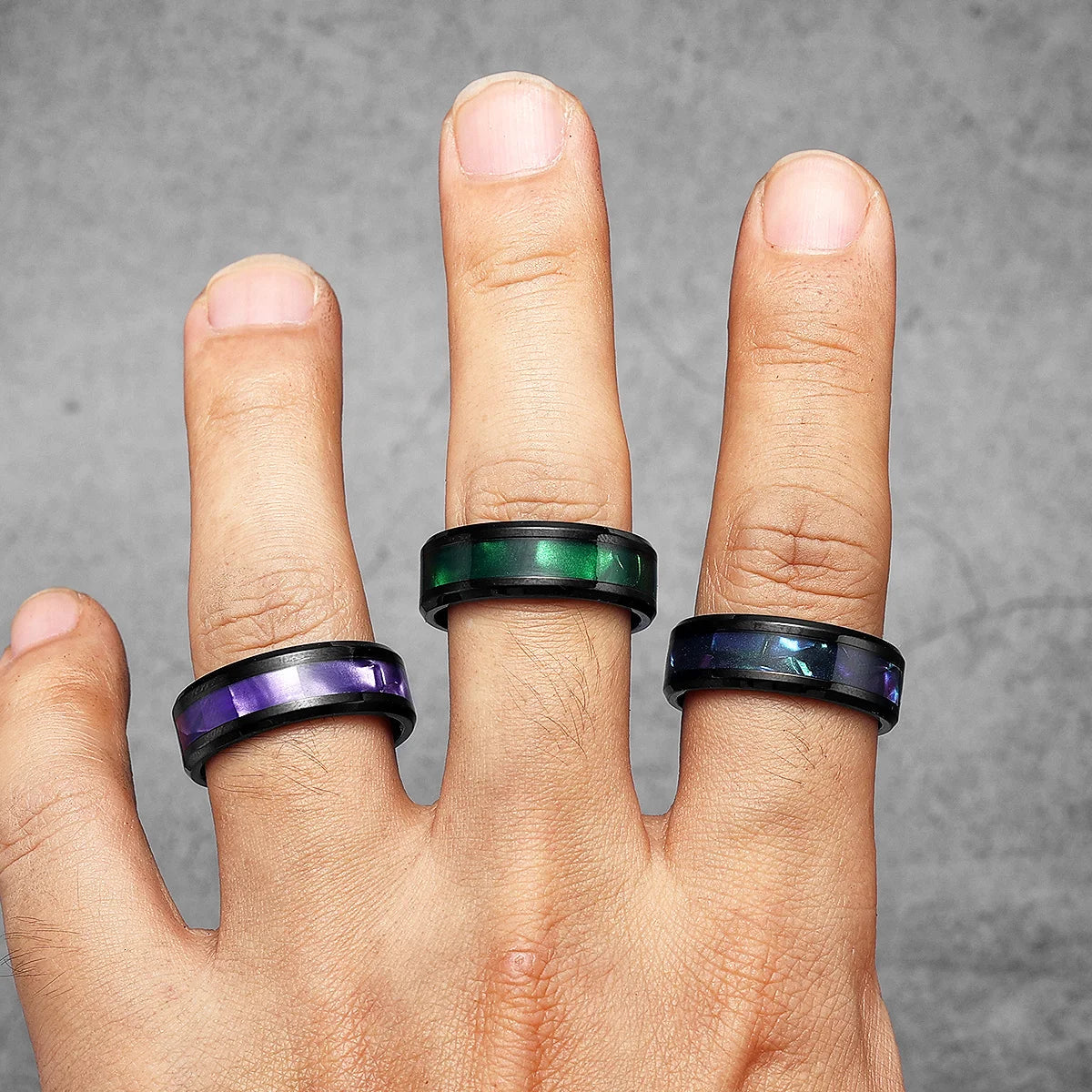 Black Aurora Ring Stainless Steel