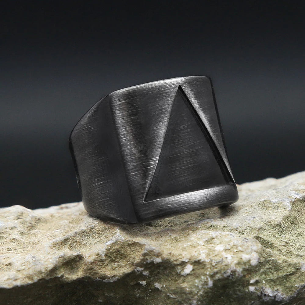 Valknut Steel Ring Vintage Triangle Punk Party