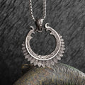 Sun Hugging Moon Round Pendant — Stainless Steel