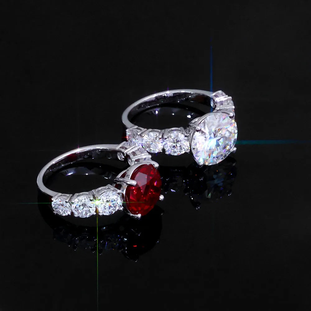Silver 925 VVS Moissanite Ring 5CT Iced Out