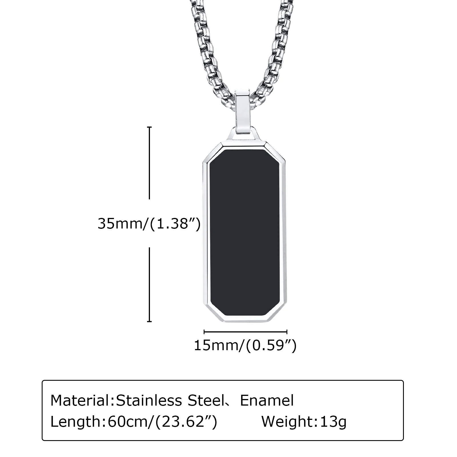 Men's Silver Color Geometric Pendant Necklace, Non Fading Stainless Steel Compass Necklace with Chain, Stylish Jewelry