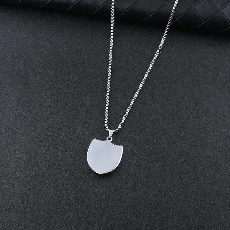 Lion Steel Pendant European American Shield