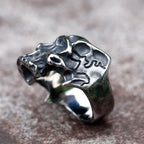 NEW Men's 316L stainless-steel rings retro Motorcyclist skull RING for teens gothic punk Jewelry Gift free shipping