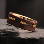8MM Golden/Red Men's Tungsten Carbide Wedding Bands Fashion Carbon Fiber Ring Luxury Jewelry Inlaid Gold Leaf Meteorite Comfort