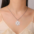Flower of Life Star Pendant Necklace — Stainless Steel