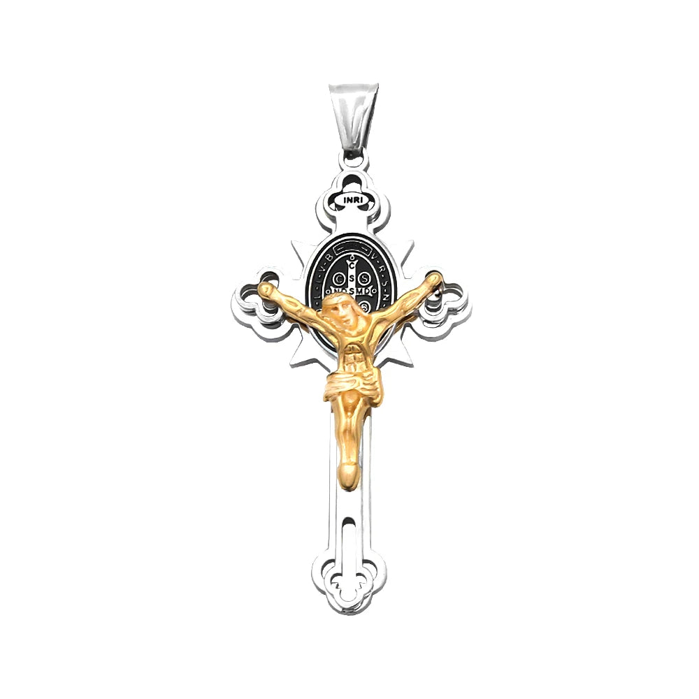 Jesus Cross Stainless Steel Pendant Necklace