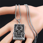 Stainless Steel Tarot Sheepshead Inverted Pentagram Satan Chain Necklaces THE DEVIL Pendant Necklace Jewelry Collier 2758-QKC
