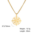 Compass Pendant Necklace — Multiple Metal Finishes
