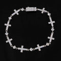 Gold Cross Iced Out Chain Bracelet 5MM