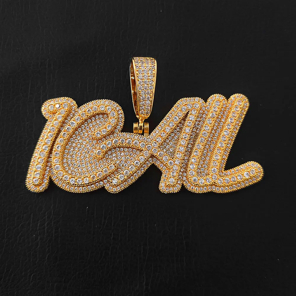 Iced Out Letter Pendant Name Statement