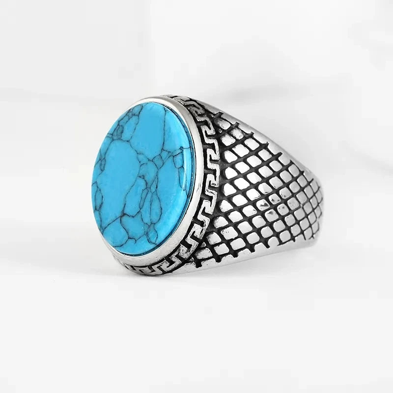 Gothic Dropshipping New Unisex 316L Stainless Steel Cool Punk Classic 3 Colour Stone Ring Pattern Hollowing Anels Anniversary