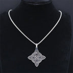 Witchcraft Celtic Witch Knot Pendant Necklace for Women Men Stainless Steel Slavic Protection Amulet Jewelry nudo de