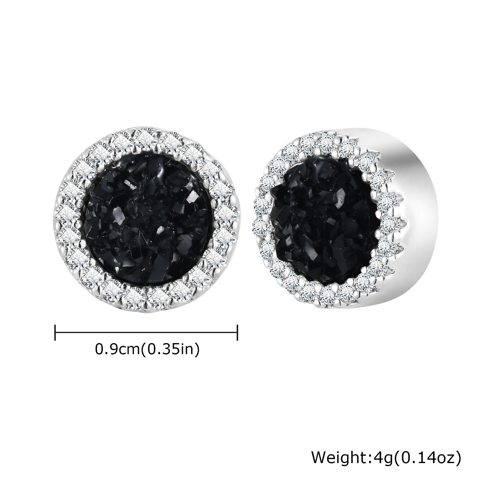 Iced Out Rhinestone Magnetic Ear Clip — Stainless Steel