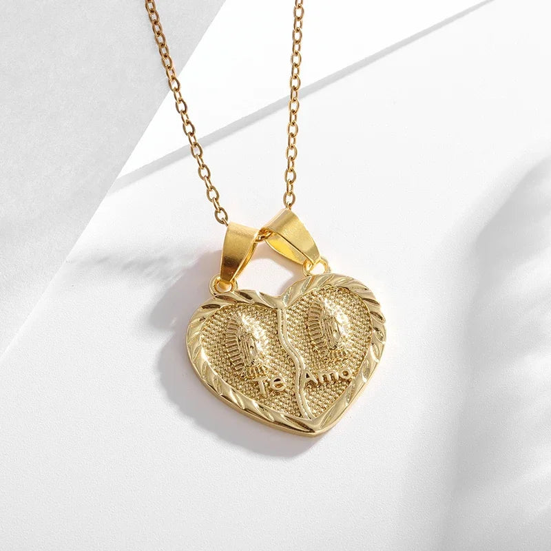 Stainless Steel Christian Virgin Mary Pendant Our Lady of Guadalupe Necklace Women's Religious Lucky Amulet Jewelry Gift