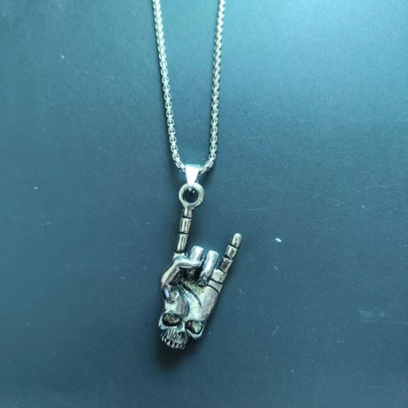 Steel Pendant European American Retro Rock Skeleton