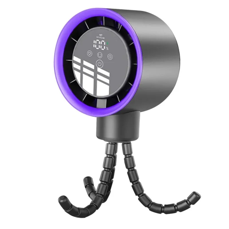 Eary Portable Desk Octopus Fan With 4000mAh Battery 100 Speeds Wind Digital Display Stroller Fan Personal Summer Air