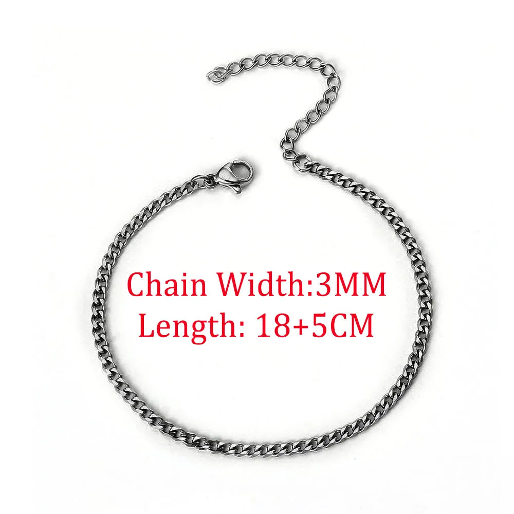 Rope Chain Bracelet 3-4mm — Stainless Steel