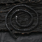 3-5mm Hip Hop Black CZ Stone Paved Bling Iced Out Tennis Link Chain Charm Necklace for Men Rapper Jewelry Black Silver Color