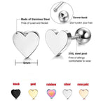 Stainless Steel Heart Stud Earrings