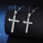 Iced Cross 925 Silver Pendant Necklace
