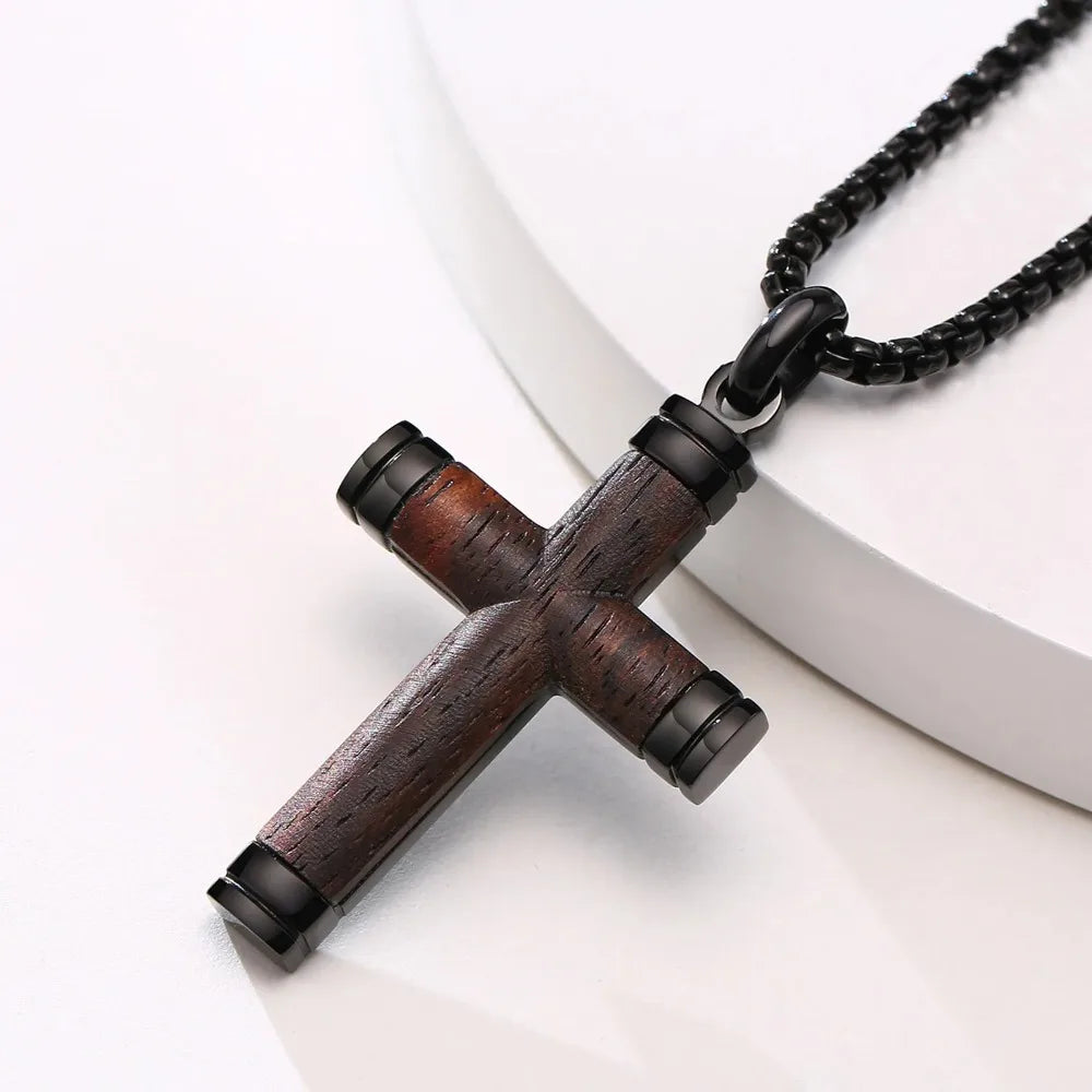 Prayer Hand Cross Stainless Steel Pendant Necklace