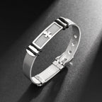 Trendy Christian Cross Stainless Steel Men's Bracelet New Fashion Metal Religious Accessories Charming Jewelry for