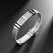 Trendy Christian Cross Stainless Steel Men's Bracelet New Fashion Metal Religious Accessories Charming Jewelry for