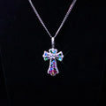 Iced Cross Pendant Necklace