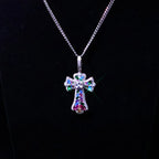 Iced Cross Pendant Necklace