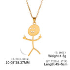Middle Finger Pendant Necklace — Stainless Steel