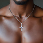 Iced Out Jesus Cross Pendant — 925 Silver