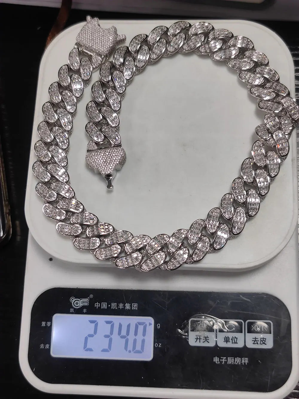Iced Out Cuban Chain Necklace Stainless Steel 18MM