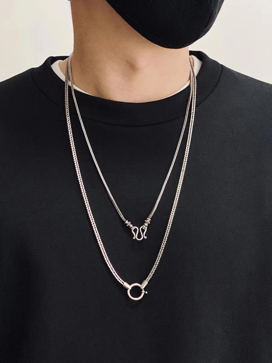 Vintage Detachable Long Sweater Chain Necklace 70cm Men Women